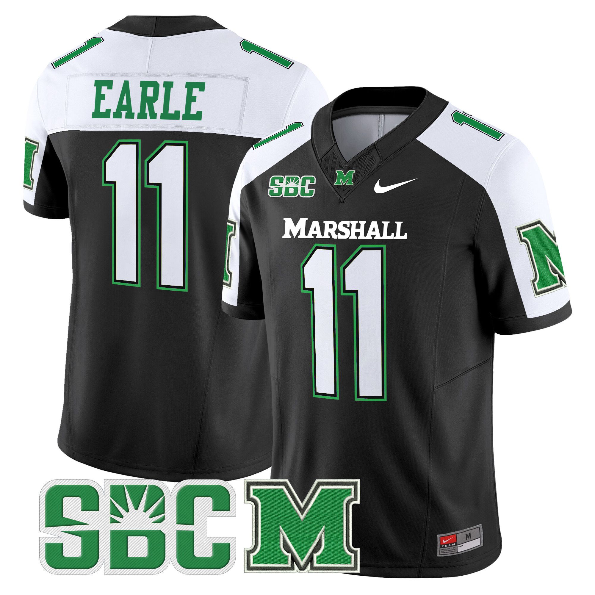 Men Marshall Thundering Herd #11 Earle Black Nike 2024 Vapor Limited NCAA Jersey